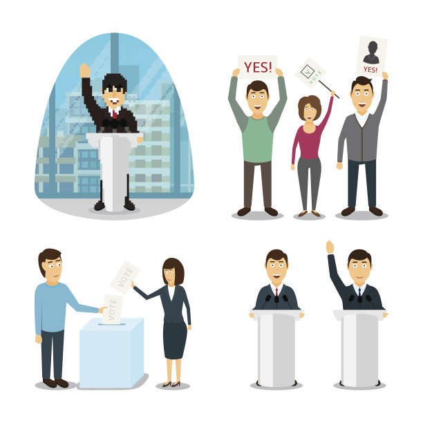 总统选举的字符集图片下载