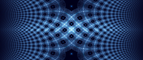 蓝色发光椭圆分形图片下载