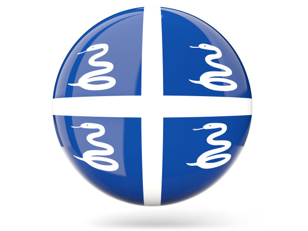 圆形图标与旗帜的马提尼克图片下载