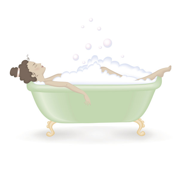 正在用泡沫洗澡的女人图片下载