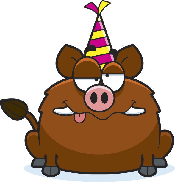 卡通野猪醉鬼派对图片下载