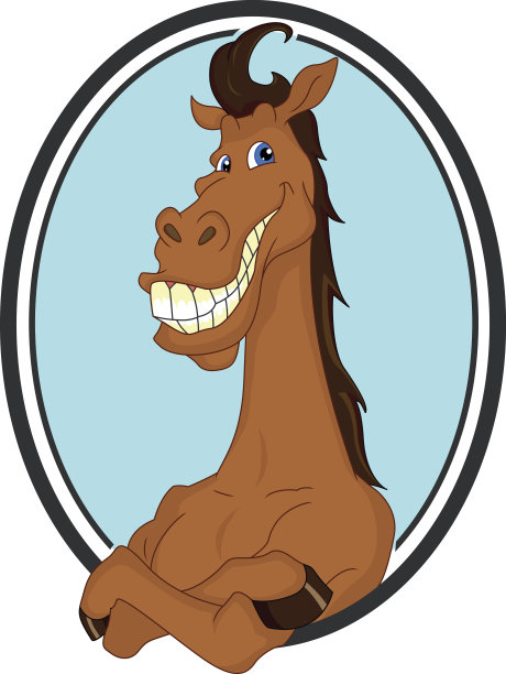 可爱的马吉祥物卡通图片下载