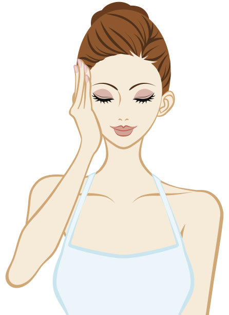 皮肤护理女人-一只手和闭上眼睛图片下载