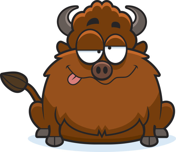 喝醉了卡通野牛图片下载