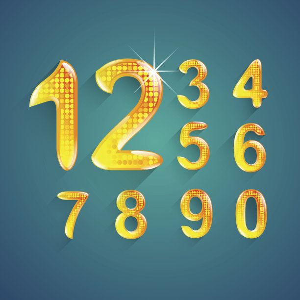 一套字母数字水晶颜色风格图片下载