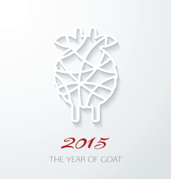 贴花卡片与白色山羊图片下载