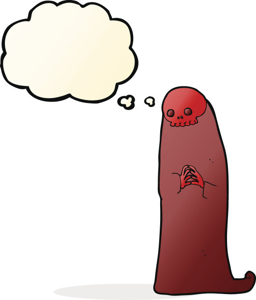 卡通万圣节食尸鬼与思想泡沫图片下载