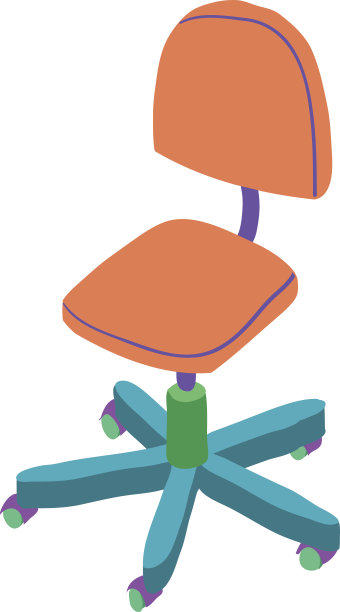 手绘等距木椅子图标。图片下载