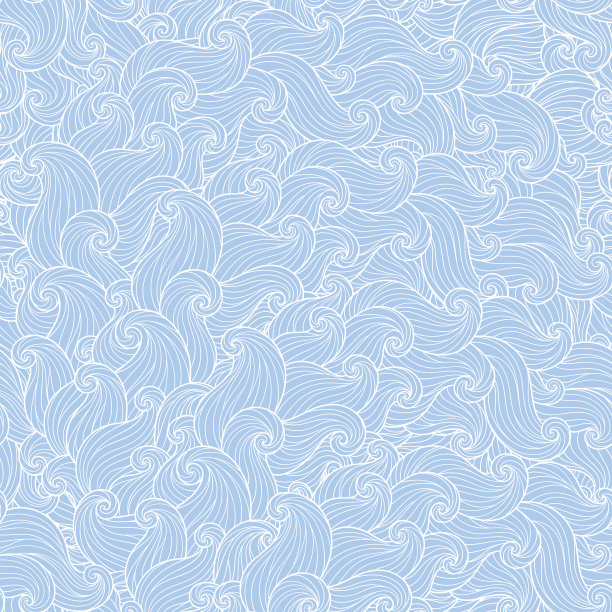 手绘无缝波浪背景。图片下载