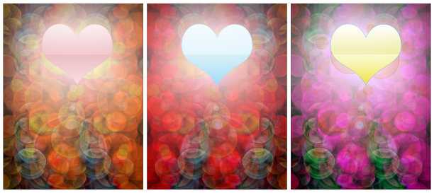 美丽的软模糊散景彩色的心和海背景图片下载