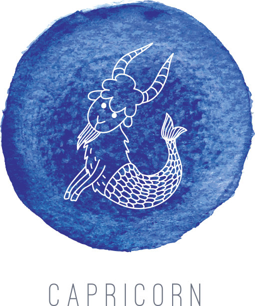 山羊(摩羯座)水彩画图片下载