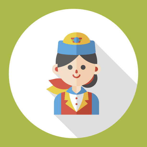 空服员职业人物平面图标图片下载