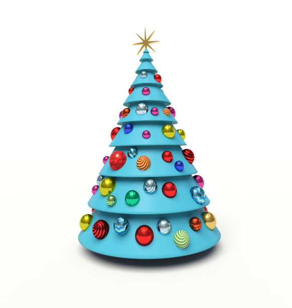 圣诞树。3 d渲染图图片下载