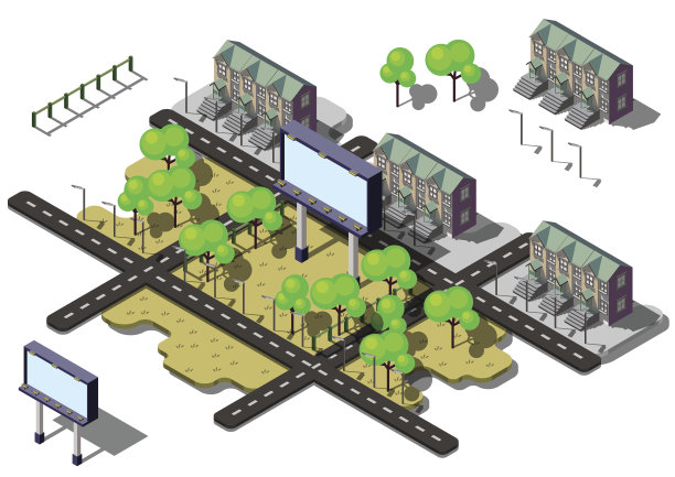 说明信息图形广告牌城市城市概念图片下载