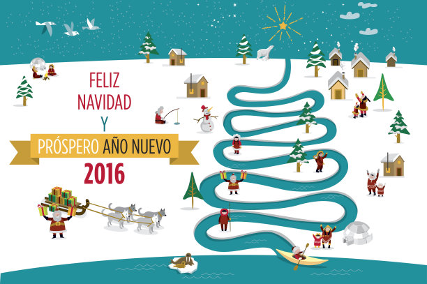 2016年爱斯基摩语圣诞贺卡图片下载