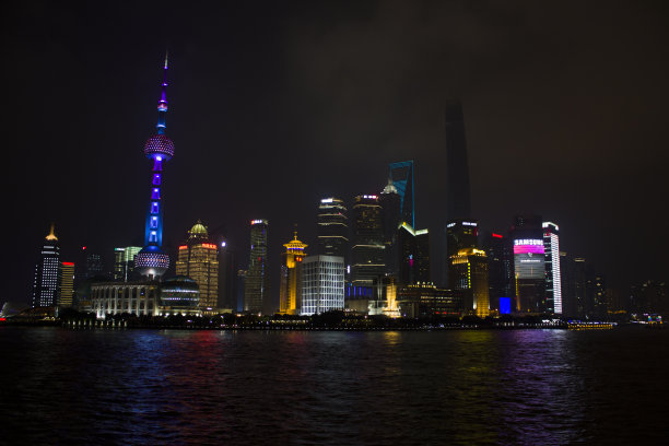 夜晚的上海天际线图片下载