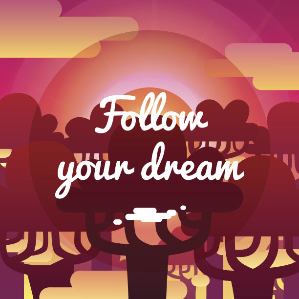 跟随你的恐惧背景日落，树木和云彩图片下载