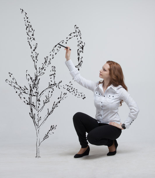 女人画植物图片下载