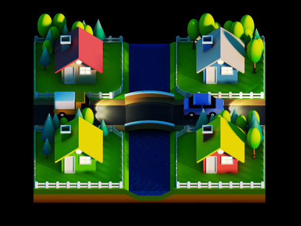 等距视角下的绿色地球概念图片下载