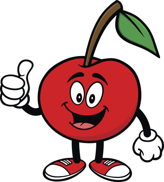 竖起大拇指的樱桃图片下载