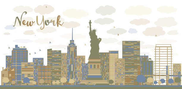 纽约市建筑轮廓线图片下载