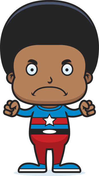 愤怒的卡通超级英雄男孩图片下载