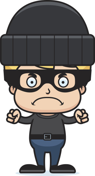 卡通愤怒的小偷男孩图片下载