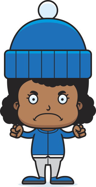 卡通愤怒的冬天女孩图片下载