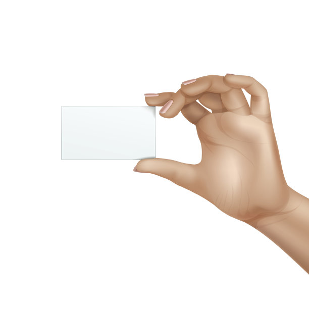 矢量女性手握空白卡片孤立在白色背景图片下载