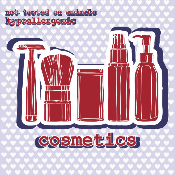 的化妆品。贴纸图片下载