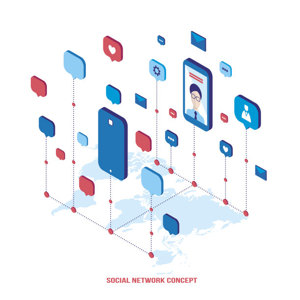 社交网络和技术概念全球传播图片下载