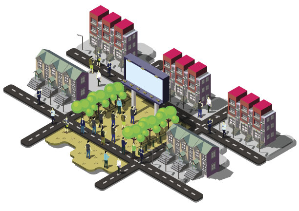 说明信息图形广告牌城市城市概念图片下载