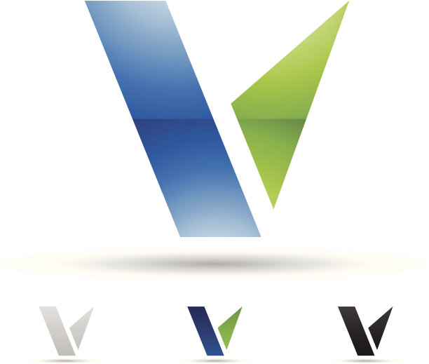字母V的抽象图标图片下载