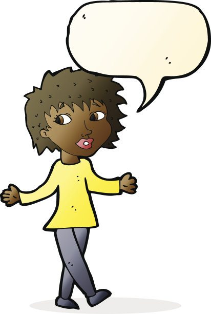 卡通女人不用担心说话冒泡图片下载