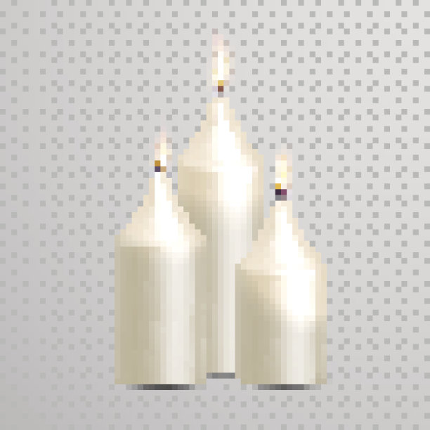 装饰蜡烛白色矢量孤立集图片下载