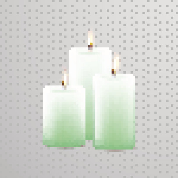 装饰蜡烛矢量孤立集图片下载