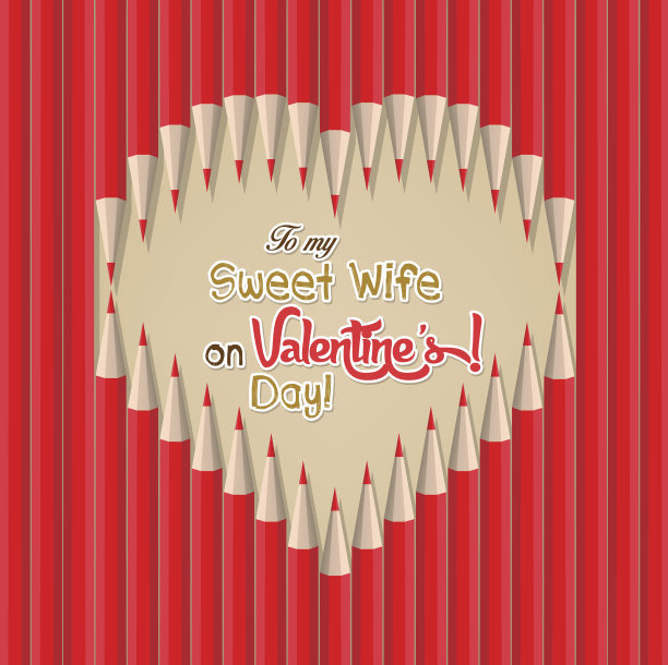 用铅笔做成心形的情人节问候图片下载