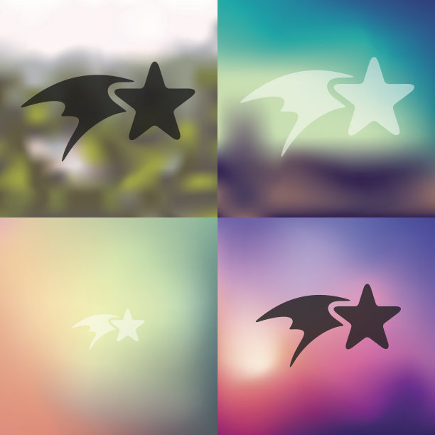 模糊背景上的圣诞明星图标图片下载