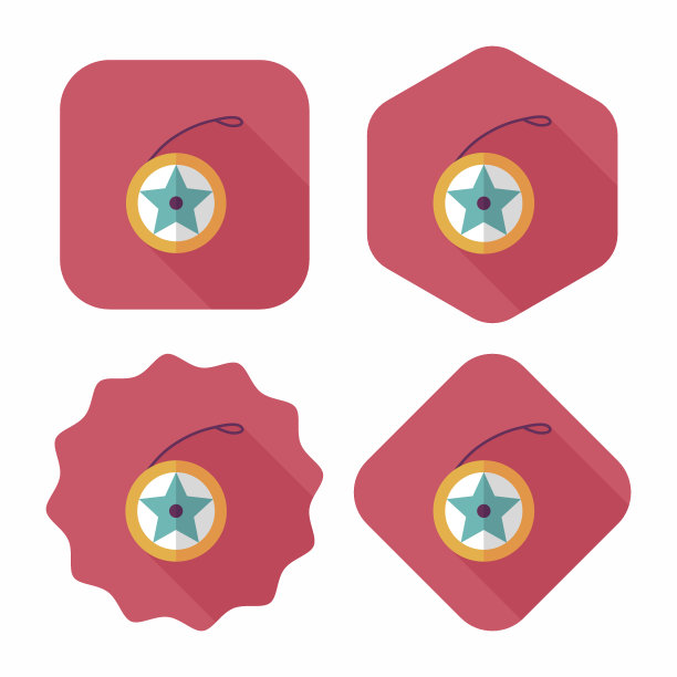 溜溜球扁平图标与长影子，eps 10图片下载