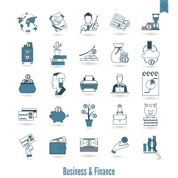 商业和金融图标集图片下载