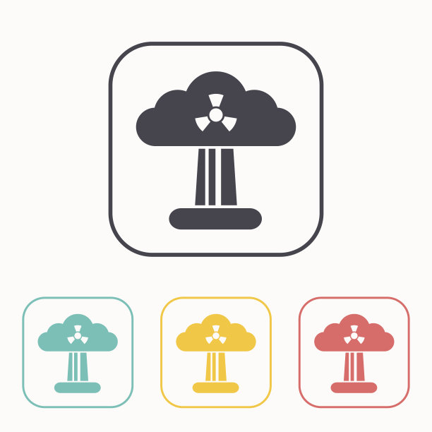 蘑菇云，核爆炸，剪影，彩色图标设置图片下载