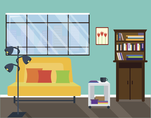 有大窗户的客厅图片下载