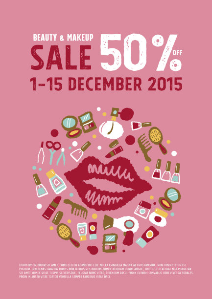 美容和化妆品销售海报图片下载