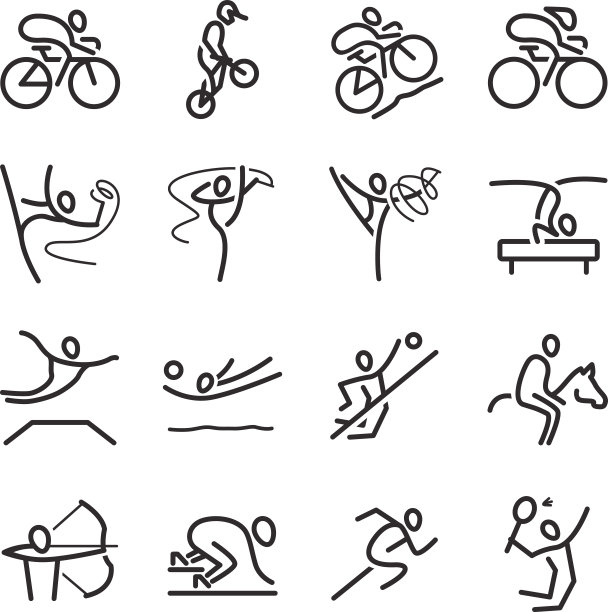 轮廓图标，流行运动图片下载