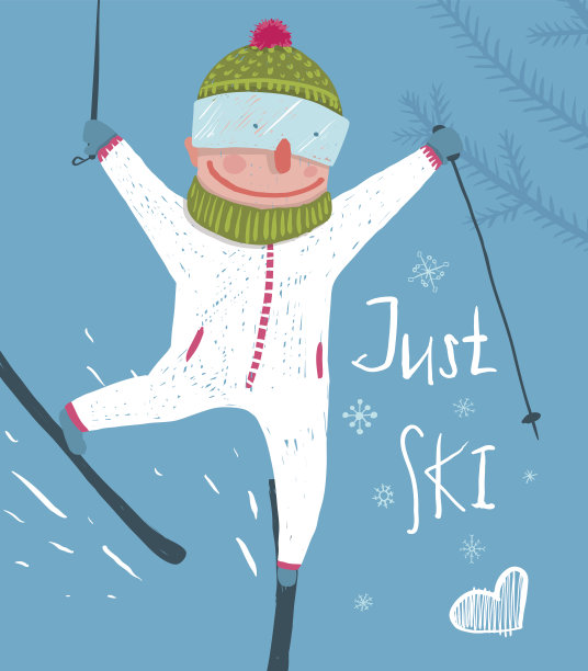 滑雪者有趣的自由骑手跳有趣的海报设计图片下载