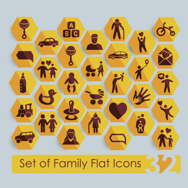 一组家庭图标图片下载