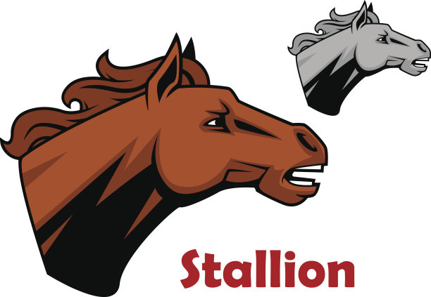 棕色卡通马种马的人物图片下载