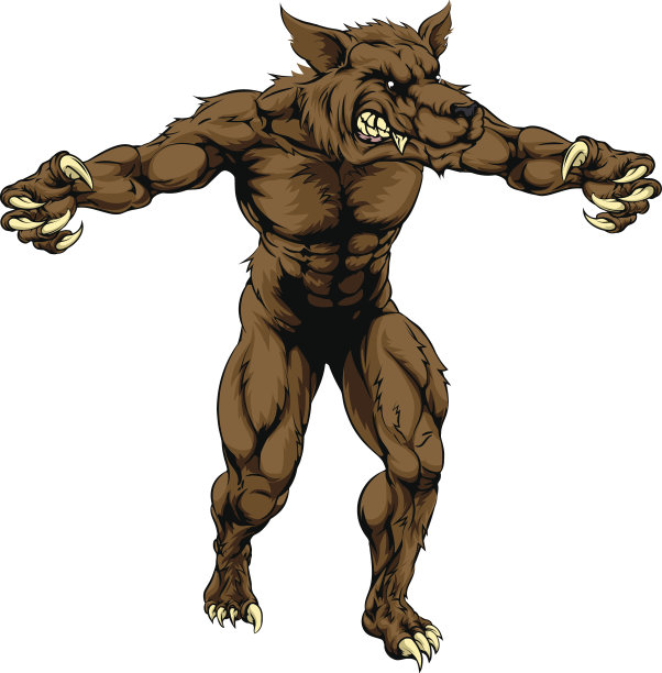 狼人或运动狼吉祥物图片下载