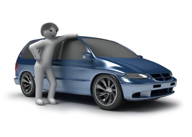 蓝色的车和男人图片下载