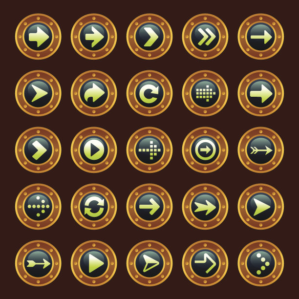 蒸汽朋克箭头按钮图片下载